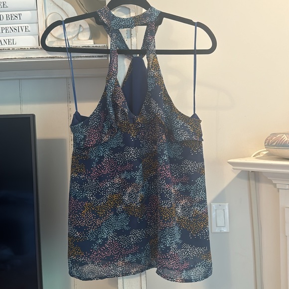 Aqua Confetti Chiffon Top - Picture 2 of 8